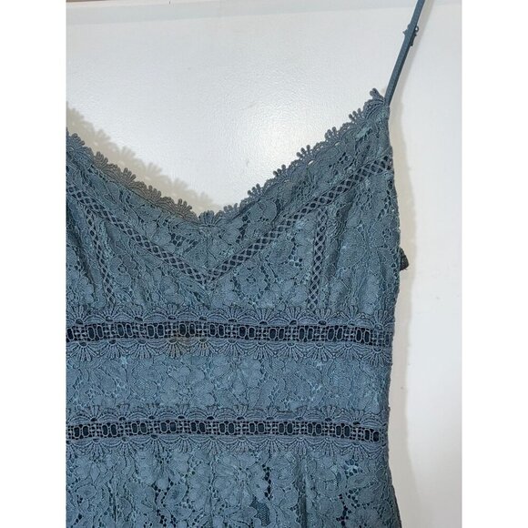 NSR Blue Crochet Lace Sleeveless Midi Dress For Women Size Medium - Picture 5 of 10